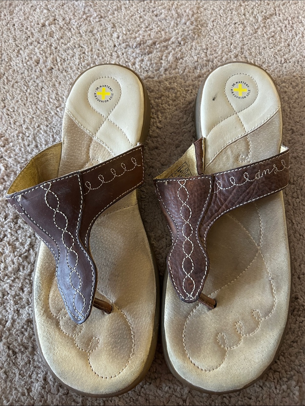 Dr. Martens Brown Leather Thong Sandals